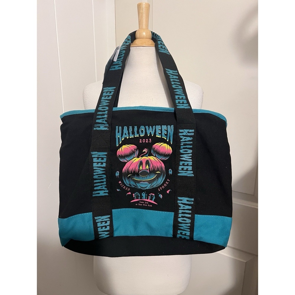 Disney Parks Halloween Mickey Mouse Glow In Dark‎ Tote Bag Jack O Lantern 2023